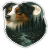 Samunshi Australian Shepherd in Moonlight Wall Decal, 53 x 70 cm view 1