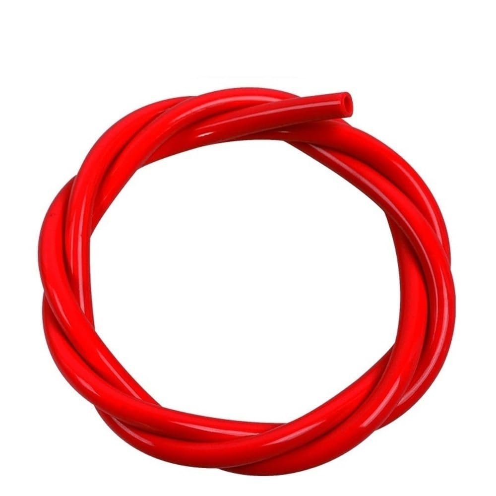 1-Piece Red Silicone Hose with Round Tip, 1 m, 2 mm ID x 4 mm OD