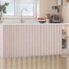 Dust-Resistant Sliding Curtain for Open Shelves, Khaki, W80 x H90 cm view 1