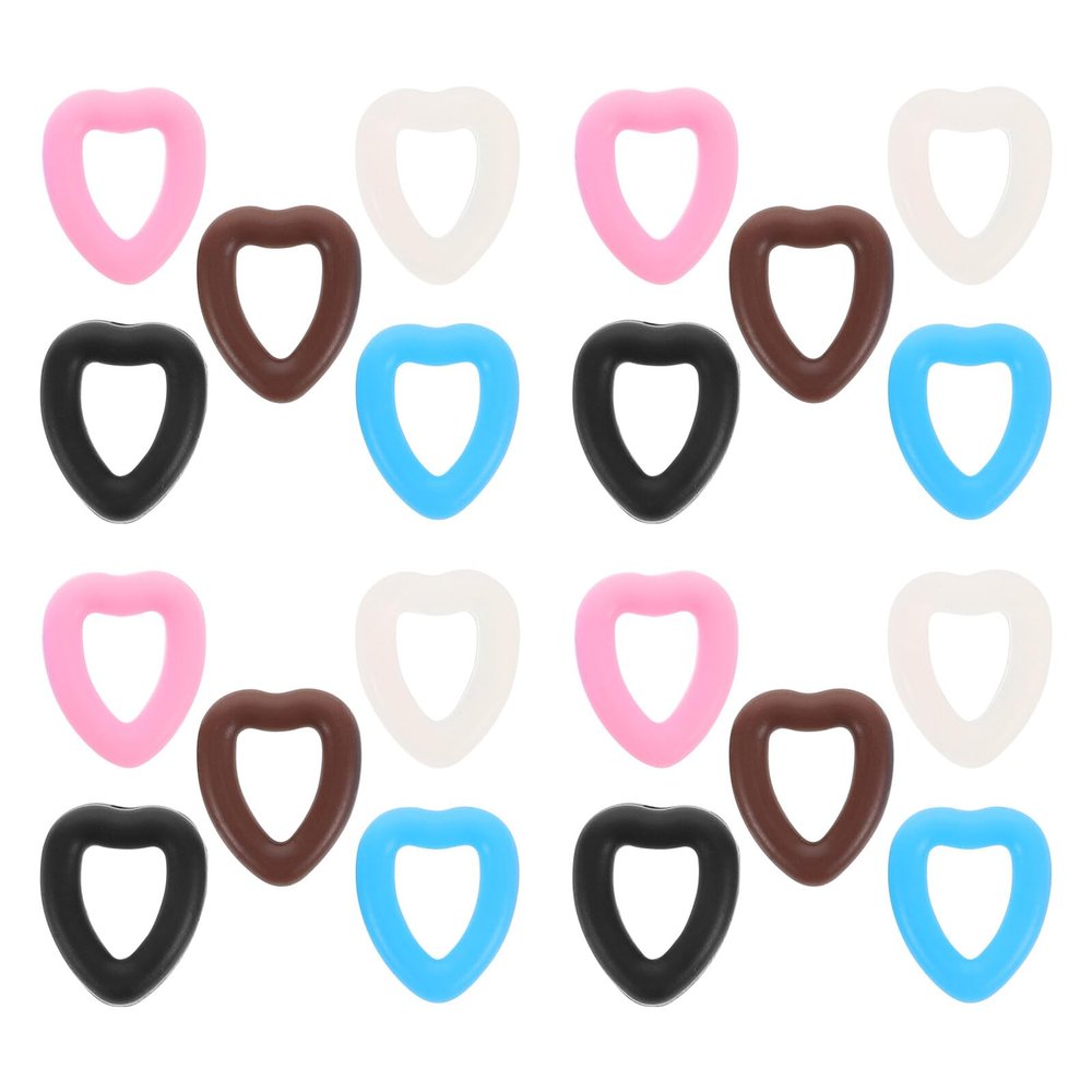 BAZEITFLOW 10 Pairs Non-Slip Glasses Ear Holders, Soft Silicone Heart-Shaped Ear Hooks, Various Colors, Ergonomic for Sunglasses and Sports Glasses