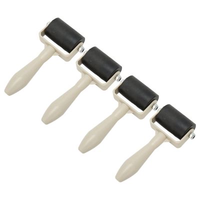CHICIRIS Rubber Brayer Rollers for Painting and Stamping, 4-Pack