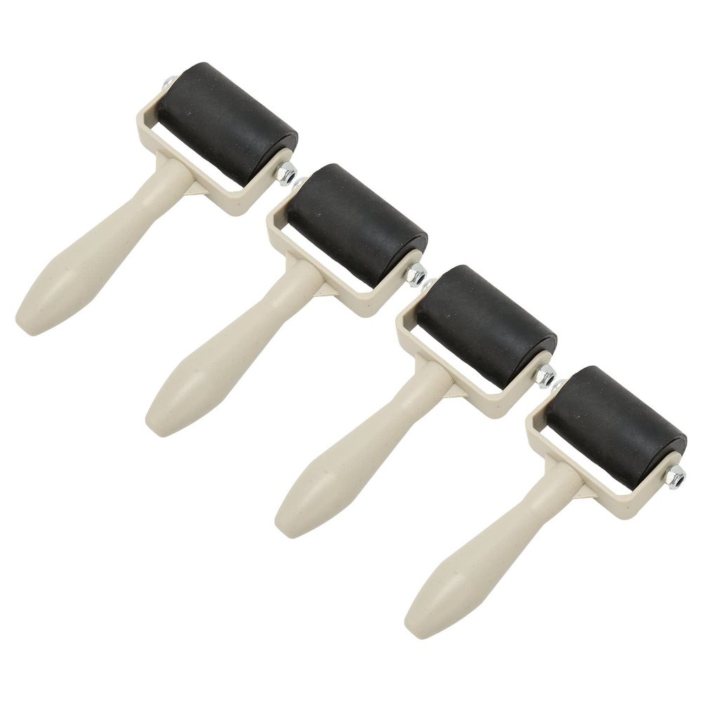CHICIRIS Rubber Brayer Rollers for Painting and Stamping, 4-Pack