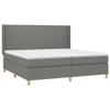 Generic Upholstered Box Spring Bed, Dark Gray, 200 x 200 cm, Simple Design view 3