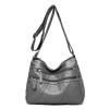 Women's Soft Leather Crossbody Shoulder Bag, Gray, One Size view 3