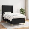 Generic Box Spring Upholstered Bed, Black, 90 x 200 cm, Flat with Nails view 1