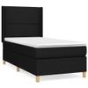 Generic Box Spring Upholstered Bed, Black, 90 x 200 cm, Flat with Nails view 2