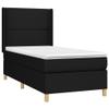 Generic Box Spring Upholstered Bed, Black, 90 x 200 cm, Flat with Nails view 3