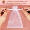 Small Transparent Organza Bags with Satin Drawstring, Fuchsia, 17 x 23 cm, 100 Count view 4