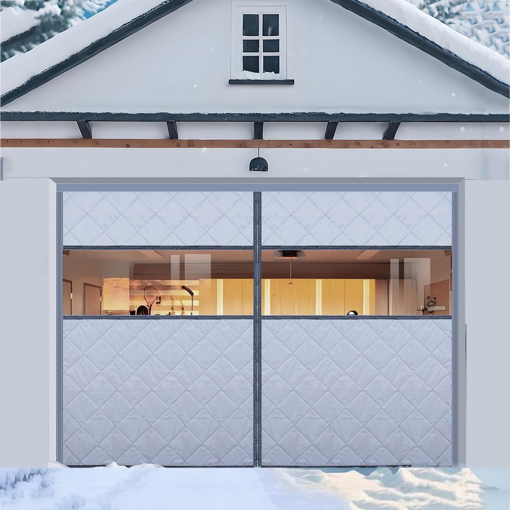 Generic Winter Insulated Magnetic Garage Door Curtain, Gray, W183 x H259 cm