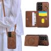Rosbtib Leather Case for Samsung Galaxy S21 Ultra 5G, Brown view 1
