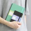 WETLOTE A5 Hardcover Notebook, 212 Pages, Elastic Band, Bookmark, Back Pocket, Mint Green and Black view 4