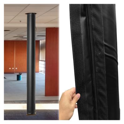 ERRULAN Basketball Pole Padding for Round Metal Poles, Adjustable, Thick All-Weather Impact Cushion, Black, H 7 ft/2.1 m, Dia. 10 in/25.5 cm