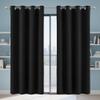CAOBAOF Blackout Curtain with Grommets, 260 x 280 cm, Thermal Insulating, Black view 1