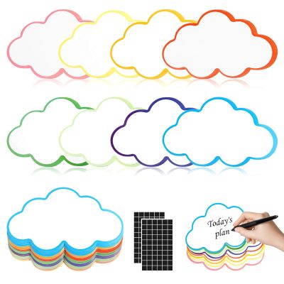 120 Cloud-Shaped Moderation Cards, Assorted Colors, with 120 Self-Adhesive Hook-and-Loop Sheets