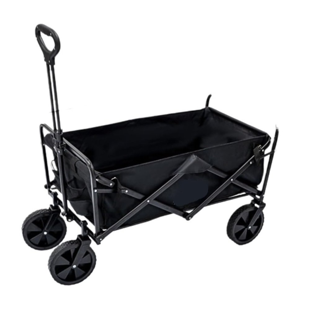 LOKLNEYK Portable Folding Outdoor Utility Wagon, Black