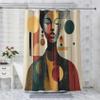 Mid-Century Geometric Abstract Shower Curtain, 150 x 200 cm view 3