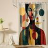 Mid-Century Geometric Abstract Shower Curtain, 150 x 200 cm view 4