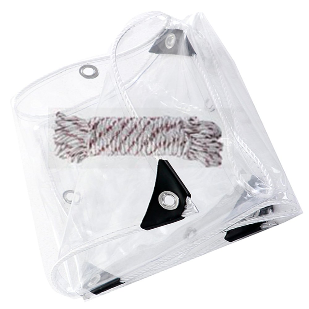 Clear Tarp with Eyelets, Custom Size 50 x 260 cm, 400 g/m² Waterproof Cover