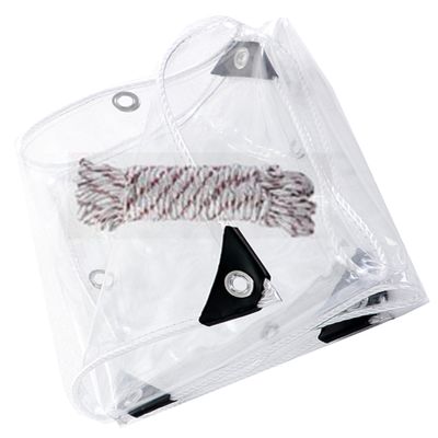 Custom-Size Transparent Tarp with Eyelets, 90 x 320 cm, 400 g/m²