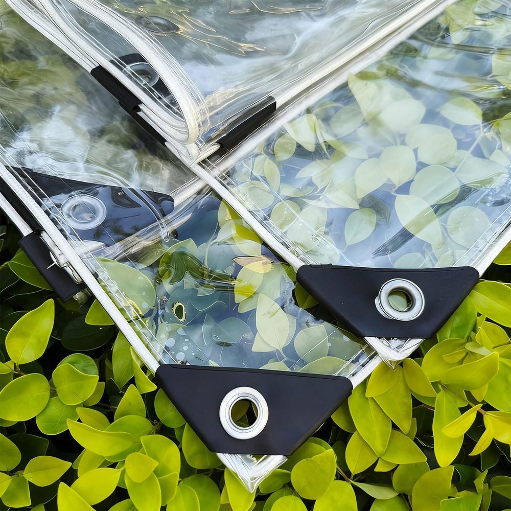 Clear Outdoor Tarp 2.4 x 3.6 m, 400 g/m² Waterproof PVC, White