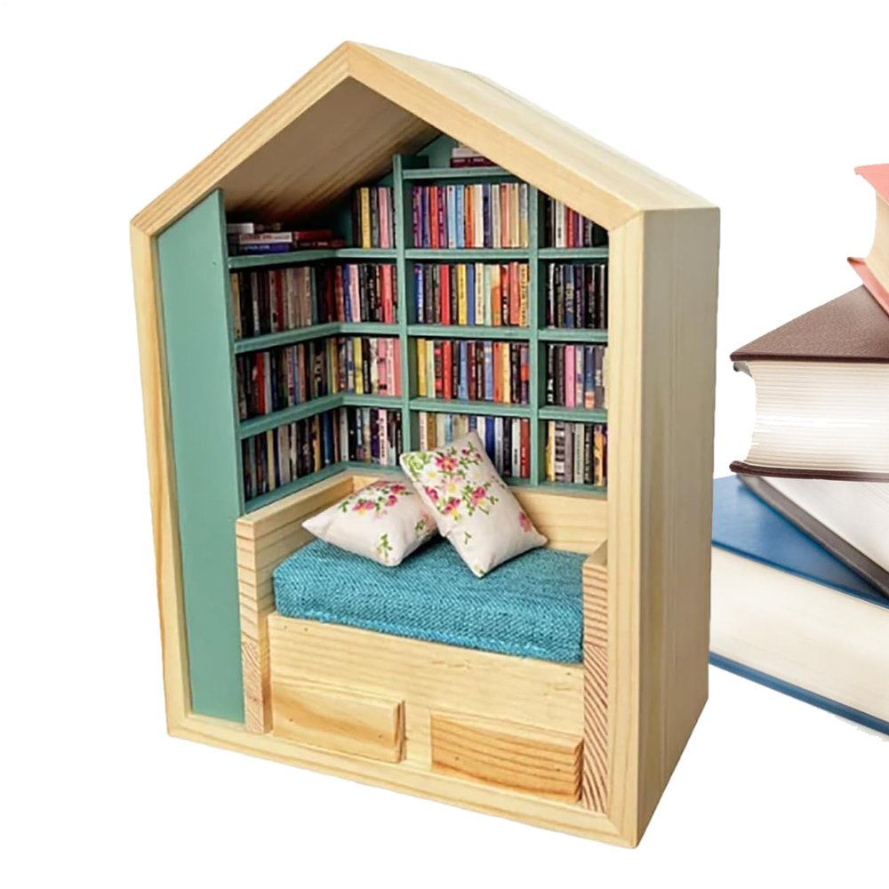Stress-Relief Mini Corner Bookshelf Decor