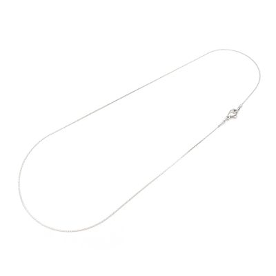 Vintageparts 304 Stainless Steel Snake Chain, Platinum Finish, 0.8 mm Wide, 45 cm Long