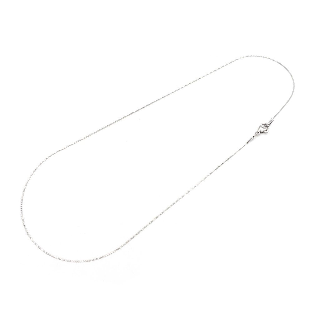 Vintageparts 304 Stainless Steel Snake Chain, Platinum Finish, 0.8 mm Wide, 45 cm Long