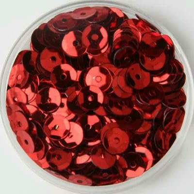 PVC Round Cup Sequins, 4/5/6 mm, 10 g – CRRed, 4 mm