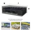 UKIXOM Outdoor Furniture Cover, 350 x 150 x 80 cm, 420D Oxford Fabric, Black/Silver view 2