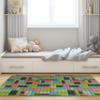 AKCILA Kids' Rug with Pastel Blocks, 150 x 300 cm, Low Pile, Washable view 3