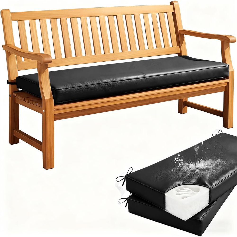 WLXFF Leather Bench Cushion, Washable Removable Non-Slip Bench Pad, FR Outdoor Garden Bench, Patio, No. 3, 200 x 35 x 5 cm