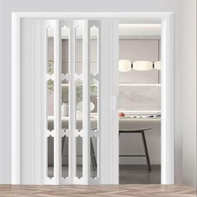 Pounjsd White PVC Folding Interior Door, 203 cm