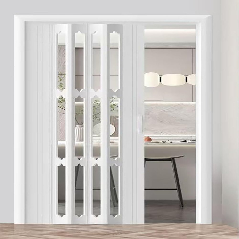 Pounjsd White PVC Folding Interior Door, 203 cm