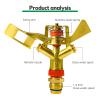 Jenngaoo Lawn Sprinkler, 1/2-Inch, 360° Impact Sprinkler, Zinc Alloy view 3