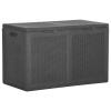 100% PP Garden Storage Box, Rattan-Effect, Black, 180 L, 80.5 x 44.5 x 51 cm, Weatherproof & UV-Resistant, Easy to Transport, Assembly Required view 2