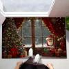 CEDNXOER Christmas Doormat, 50 x 80 cm, Red Non-Slip Indoor Holiday Mat view 2