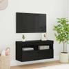 vidaXL Wall-Mounted TV Cabinet 80 x 30 x 40 cm Black Oak Look view 2
