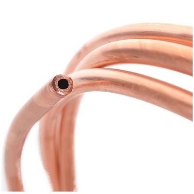 Soft Coiled Copper Tube, T2 Heat Exchanger Tube for Air Conditioning and Refrigeration, 212.7 mm OD (6.35 mm OD x 0.7 mm T, 1 m)