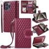 Xiaomi Poco X7 Embossed PU Leather Wallet Case with Strap, Red view 1