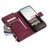 Xiaomi Poco X7 Embossed PU Leather Wallet Case with Strap, Red view 4