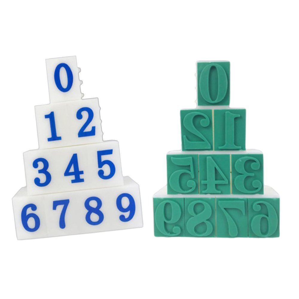 PANGBOER Set of 10 Removable Number Stamps, 0-9, for Kids and Adults