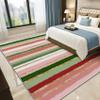 TerroVee Striped Area Rug 140 x 200 cm, Multicolor Short-Pile Rug for Living Room, Non-Slip, Easy-Care, Pink/Green/Gold view 4