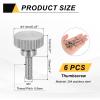 QUARKZMAN 6-Pack 304 Stainless Steel Knurled Thumb Screws, M3 x 10 mm, Flat Head, Fully Threaded view 2