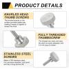 QUARKZMAN 6-Pack 304 Stainless Steel Knurled Thumb Screws, M3 x 10 mm, Flat Head, Fully Threaded view 3