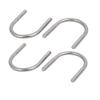 4-Pc. M6 x 38 mm 304 Stainless Steel Round U-Bolts with Hex Nuts and Flat Spring Washers view 1