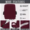Velvet Office Chair Cover for Swivel Boss Chair with Armrests, Stretchable, Washable, Universal Fit, Wine Red, Size L view 3