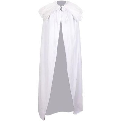 HiyyFloy Feather-Collar Cape, Solid Color, Long Feather Cape for Halloween and Cosplay