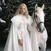 HiyyFloy Feather-Collar Cape, Solid Color, Long Feather Cape for Halloween and Cosplay view 2
