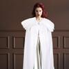 HiyyFloy Feather-Collar Cape, Solid Color, Long Feather Cape for Halloween and Cosplay view 4