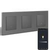 BSEEDLIFE Smart WiFi Light Switch and Dimmer, 2 Single-Gang Wall Switches + 1 Dimmer, Alexa/Google Home Compatible, Gray view 1